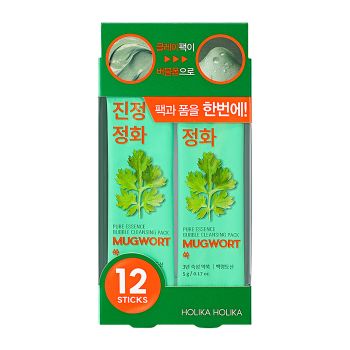 Пузырьковая очищающая маска с полынью HOLIKA HOLIKA Pure Essence Mugwort Bubble Cleansing Pack