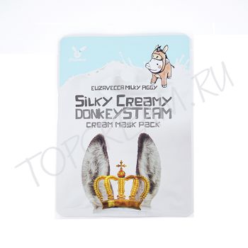 Тканевая маска с паровым кремом из молока ослиц ELIZAVECCA Donkey Creamy Cream Mask Pack