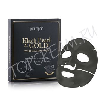 Гидрогелевая маска с золотом и черным жемчугом PETITFEE Black Pearl & Gold Hydrogel Mask Pack