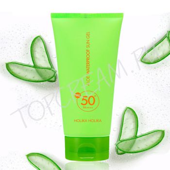 Водостойкий солнцезащитный гель с алоэ вера HOLIKA HOLIKA Aloe Waterproof Sun Gel SPF50+ PA+++