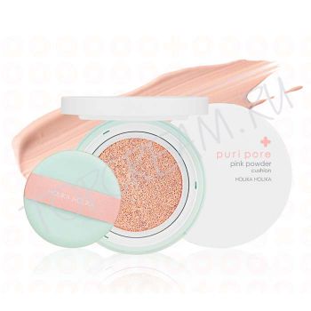 Кушон с розовой пудрой для проблемной кожи HOLIKA HOLIKA Puri Pore Pink Powder Cushion