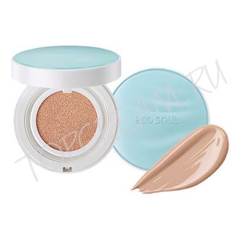 Тональный матирующий кушон для стойкого макияжа THE SAEM Eco Soul Essence Cushion Matt Longwear SPF50+ PA+++