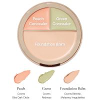 Трехцветный тональный бальзам для маскировки недостатков кожи THE SAEM Cover Perfection Triple Foundation Balm - вид 3 миниатюра