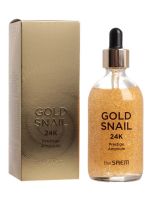 Антивозрастная сыворотка для лица с золотом и муцином улитки THE SAEM Gold Snail 24K Prestige Ampoule - вид 1 миниатюра