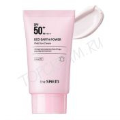 Интенсивный розовый солнцезащитный крем THE SAEM Eco Earth Power Pink Sun Cream SPF50+ PA++++